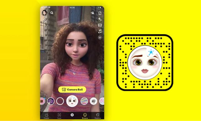 Send a Snap with the cartoon face lens