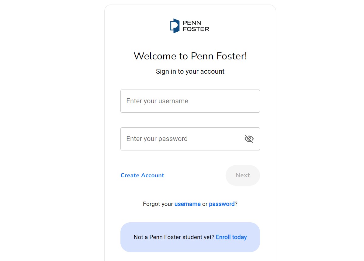 penn foster student login mobile