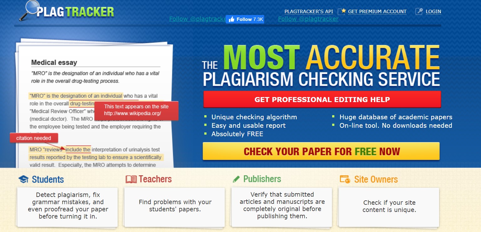 Plag Tracker Plagiarism checker